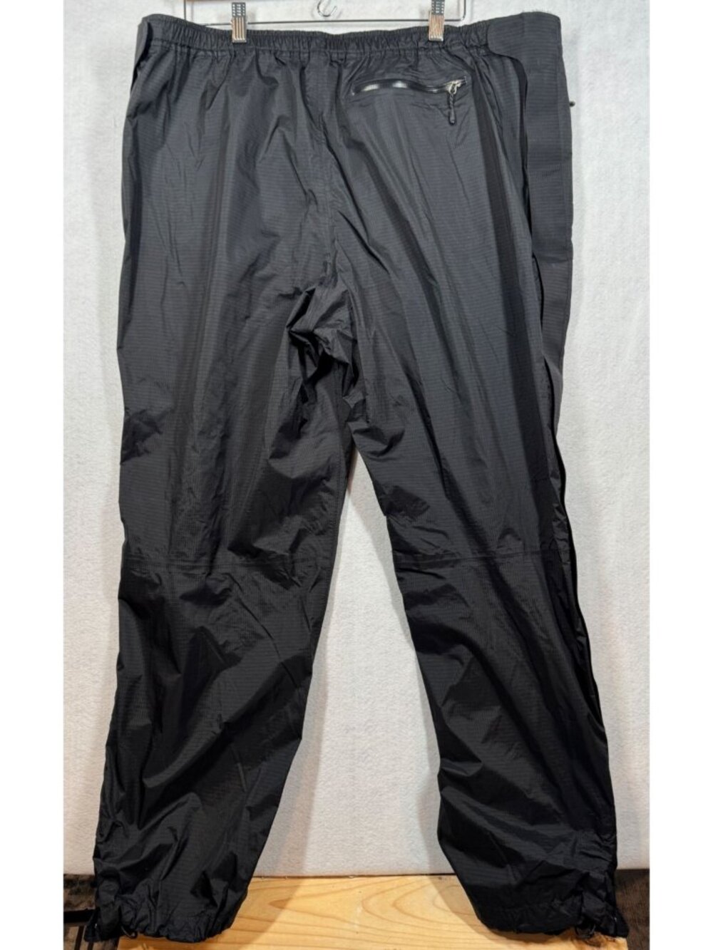 L.L. Bean Trail Model Rain Pants Black Waterproof Full Side Zip Women's Size 1X